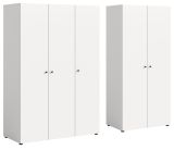 Kleiderschrank Carter in wei� Dreht�renschrank 5-t�rig 200 x 176 cm