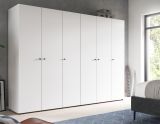 Kleiderschrank Carter in wei� Dreht�renschrank 6-t�rig 240 x 176 cm