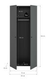 Kleiderschrank Carter in grau Dreht�renschrank 2-t�rig 80 x 176 cm