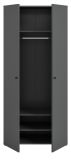 Kleiderschrank Carter in grau Dreht�renschrank 2-t�rig 80 x 176 cm