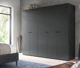 Kleiderschrank Carter in grau Dreht�renschrank 5-t�rig 200 x 176 cm