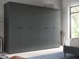 Kleiderschrank Carter in grau Dreht�renschrank 6-t�rig 240 x 176 cm