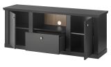 TV-Lowboard Filmore in Schwarz matt und Eiche Landhaus 158 x 62 cm, Soft-Close und Komforth�he