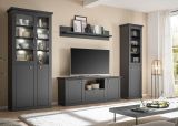 TV-Lowboard Filmore in Schwarz matt und Eiche Landhaus 158 x 62 cm, Soft-Close und Komforth�he
