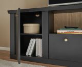 TV-Lowboard Filmore in Schwarz matt und Eiche Landhaus 205 x 62 cm, Soft-Close und Komforth�he