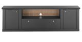 TV-Lowboard Filmore in Schwarz matt und Eiche Landhaus 205 x 62 cm, Soft-Close und Komforth�he