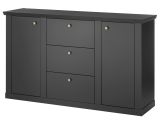 Sideboard Filmore in Schwarz matt Landhaus 158 x 92 cm, Soft-Close