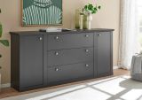 Sideboard Filmore in Schwarz matt Landhaus 205 x 92 cm, Soft-Close