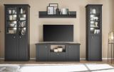 Wandboard Filmore in Schwarz matt Landhaus 140 x 25 cm