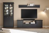 Wandboard Filmore in Schwarz matt Landhaus 180 x 25 cm