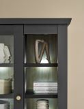 Wohnwand Filmore in Schwarz matt und Eiche Landhaus 319 x 200 cm, Soft-Close