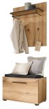 Garderobe Set 3-teilig Design-D in Evoke Eiche 80 x 200 cm