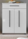 Schuhschrank Design-D in Wei� Hochglanz 80 x 103 cm, Soft-Close