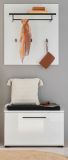 Garderobe Set 3-teilig Design-D in Wei� Hochglanz 80 x 200 cm, Soft-Close