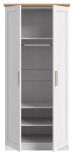 Kleiderschrank Marina in wei� L�rche und Eiche Artisan Landhaus Dreht�renschrank 2-t�rig 84 x 185 cm