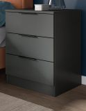 Nachttisch Set Swan in grau 2x Nachtkommode in Komforth�he 45 x 60 cm
