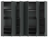 Kleiderschrank Swan in grau Dreht�renschrank 6-t�rig 240 x 181 cm