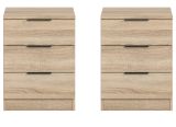 Nachttisch Set Swan in Sonoma Eiche 2x Nachtkommode in Komforth�he 45 x 60 cm