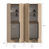 Kleiderschrank Swan in Sonoma Eiche Dreht�renschrank 4-t�rig 160 x 181 cm