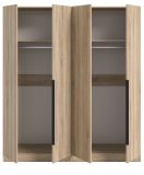 Kleiderschrank Swan in Sonoma Eiche Dreht�renschrank 4-t�rig 160 x 181 cm