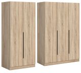 Kleiderschrank Swan in Sonoma Eiche Dreht�renschrank 5-t�rig 200 x 181 cm