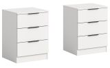 Nachttisch Set Swan in wei� 2x Nachtkommode in Komforth�he 45 x 60 cm