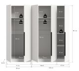 Kleiderschrank Swan in wei� Dreht�renschrank 5-t�rig 200 x 181 cm