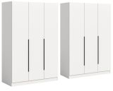 Kleiderschrank Swan in wei� Dreht�renschrank 6-t�rig 240 x 181 cm