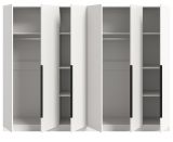 Kleiderschrank Swan in wei� Dreht�renschrank 6-t�rig 240 x 181 cm