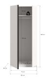 Kleiderschrank Girona in wei� Dreht�renschrank 2-t�rig 80 x 183 cm