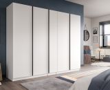 Kleiderschrank Girona in wei� Dreht�renschrank 5-t�rig 230 x 183 cm