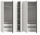 Kleiderschrank Girona in wei� Dreht�renschrank 5-t�rig 230 x 183 cm