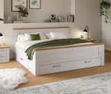 Bett Mirano in wei� L�rche und Eiche Artisan Landhaus Stauraumbett mit 3 x Bettschubkasten Liegefl�che 180 x 200 cm