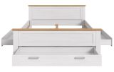 Bett Mirano in wei� L�rche und Eiche Artisan Landhaus Stauraumbett mit 3 x Bettschubkasten Liegefl�che 180 x 200 cm