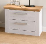 Nachttisch Set Mirano in wei� L�rche und Eiche Artisan Landhaus 2 x Nachtkommode 56 x 43 cm