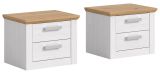 Nachttisch Set Mirano in wei� L�rche und Eiche Artisan Landhaus 2 x Nachtkommode 56 x 43 cm