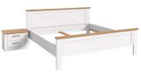 Schlafzimmer Mirano in wei� L�rche und Eiche Artisan Landhaus Set mit Bett Liegefl�che 180 x 200 cm und Nachttisch