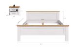 Schlafzimmer Mirano in wei� L�rche und Eiche Artisan Landhaus Set mit Bett Liegefl�che 180 x 200 cm und Nachttisch