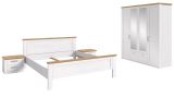 Schlafzimmer Mirano in wei� L�rche und Eiche Artisan Landhaus Set 4-teilig Liegefl�che 180 x 200 cm