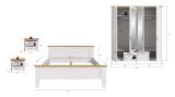Schlafzimmer Mirano in wei� L�rche und Eiche Artisan Landhaus Set 4-teilig Liegefl�che 180 x 200 cm