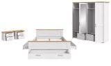 Schlafzimmer Mirano in wei� L�rche und Eiche Artisan Landhaus Set 4-teilig Liegefl�che 180 x 200 cm