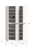 Mehrzweckschrank Assino in wei� 105 x 175 cm, bis zu 18 F�cher