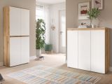 Kommode Assino in Wei� und Evoke Eiche 3-t�rig 105 x 111 cm, bis zu 10 F�cher