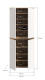 Mehrzweckschrank Assino in Wei� und Eiche, 4-t�rig 70 x 175 cm mit 7 B�den und Kleiderstange