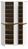 Mehrzweckschrank Assino in Wei� und Eiche, 6-t�rig 105 x 175 cm mit 14 Einlegeb�den und Kleiderstange