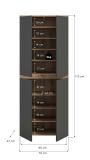 Mehrzweckschrank Assino in Grau und Eiche, 4-t�rig 70 x 175 cm, 7 Einlegeb�den und Kleiderstange