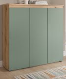 Kommode Assino in Gr�n und Eiche 105 x 111 cm, bis zu 10 F�cher