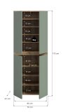 Mehrzweckschrank Assino in Gr�n und Eiche 70 x 175 cm, mit 7 Einlegeb�den und Kleiderstange