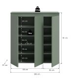 Kommode Assino in Gr�n 105 x 111 cm