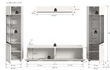 Wohnwand Cover in wei� Hochglanz 4-teilig 280 x 160 cm